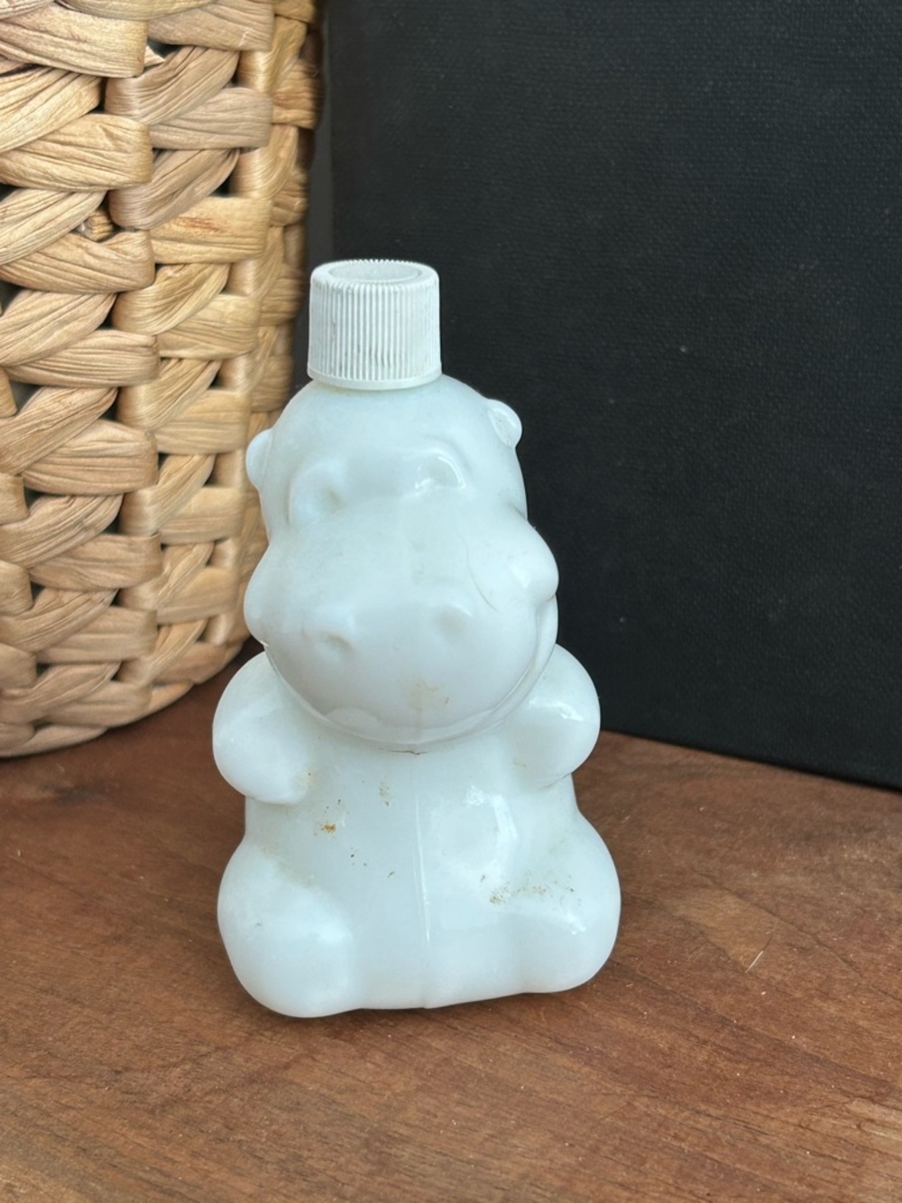 Avon White Hippo Cologne Perfume Bottle vintage
